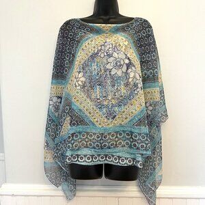 Style & Co. Boho Floral Sheer Poncho and Matching Cami, Size 1X